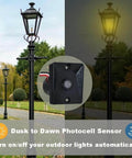 Dusk To Dawn Sensor For Outdoor Lights 120V Photoelectric Switch Auto On Off Weatherproof UL Listed Post Lamp Sensor in action