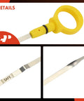 V6 3.6L Engine Oil Dipstick for Dodge Grand Caravan 2011 to 2019 with yellow handle and stainless steel measuring rod.