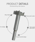 Heavy Duty Carbide Tipped Forstner Drill Bit Set With Hella Sharp Cutting Edges, three-tooth cutter head and alloy blade design.