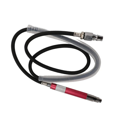 Dead Lightweight Slick Pneumatic Air Pencil Die Grinder Featuring 58000Rpm Power and One Quarter Inch Inlet with M3 Collet and hose attachment.