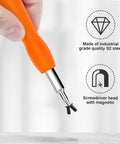 Close-up view of orange-handled screwdriver from All In One Doorbell Charger For Ring ADT Aiwit Cameras With Included Screwdriver Tool Kit.