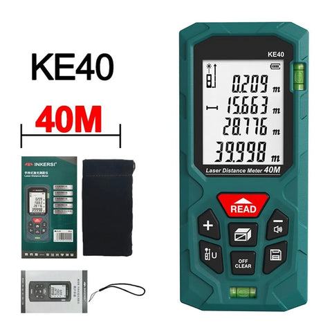 Rangefinder Digital Tape Measure 40M/70M/120m High Precision Distance Meter Digital Roulette Range(KE40 40m) on display.