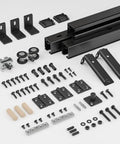 Box Rail Bi Fold Sliding Barn Door Hardware Kit For Two Doors Built To Last With Heavy Duty Aluminum Track Wall Mount components
