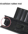 Two Pack Cabinet Drawer Slides With Telescoping Rails And Full Extension Three Fold Design Heavy Duty Steel Construction Rust Resistant Black Finish Removable Three Section Slides For Under Desk Keyboard Tray Smooth Quiet Glide anti-collision rubber mat detail
