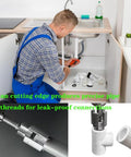 Hot Shot Electric Drill Compatible PVC Pipe Threader Kit With Water Pipe Thread Cutting Tool For Internal And External Plastic Pipe Threading in use under a sink.