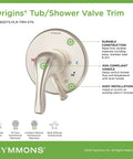 Origins Tub And Shower Valve Trim Kit With Lever Handle Trim Only Valve Not Included Durable Chrome Finish Easy Upgrade For Modern Bathrooms And Showers with etched indicators