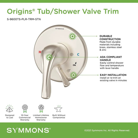 Origins Tub And Shower Valve Trim Kit With Lever Handle Trim Only Valve Not Included Durable Chrome Finish Easy Upgrade For Modern Bathrooms And Showers with etched indicators