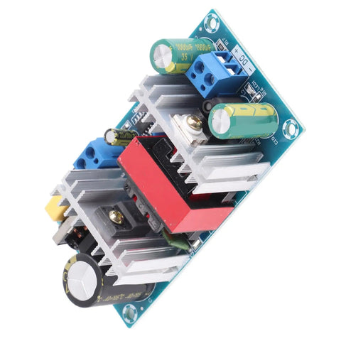 Compact 4A AC To DC Power Supply Module With 110 To 240V Input And 12V 50W Output Drop In Replacement For Industrial Control Equipment Overload And Short Circuit Protection Space Saving 89x49x26mm Design, angled PCB with heatsinks and capacitors