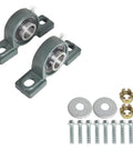 Pillow block bearings and installation hardware from 44 Inch Go Kart Rear Axle Shaft Kit Beefed Up With 530 37T Chain Sprocket.