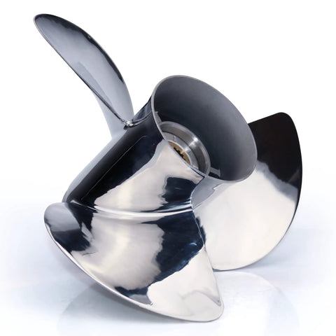 Stainless Steel Boat Propeller 13.25 Diameter 17 Pitch 15 Spline Tooth Right Hand Rotation 3 Blade OEM Style Fit For 50 To 130 HP Outboard Engines Durable Marine Prop For Smooth Acceleration And Top End Performance