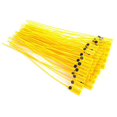 Get Your Truck Sealed Up With These 100 Pc Domary Yellow Tamper Proof Plastic Cable Ties Perfect For Shipping Logistics And Warehouse Security Needs, bulk pack of yellow cable ties.