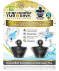 Universal Drain Stopper For Bathtub And Sink Your Go To Two Pack Black Plug Fits Most Drains Easy To Use