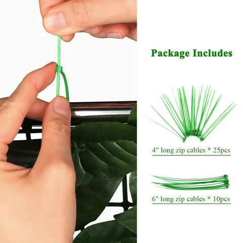 Artificial Ivy Privacy Screen For Fence 39 Inch High 118 Inch Long With Strengthened Joints To Prevent Leaves From Falling Off being secured with zip cables