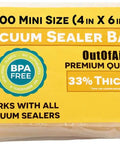 100 Count Pre Cut 4x6 Vacuum Sealer Bags 4 Mil Commercial Grade BPA Free