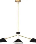 Three Light Chandelier With Gold And Black Finish Abstract Metal Branch Design Dope Modern Indoor Ceiling Fixture For Living Room And Dining Area ETL Listed And Ready To Impress For Modern Homes And Renovations.