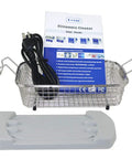 Powerful 1.3L Ultrasonic Cleaner For Jewelry, Dentures And Small Parts accessories including basket and power cord