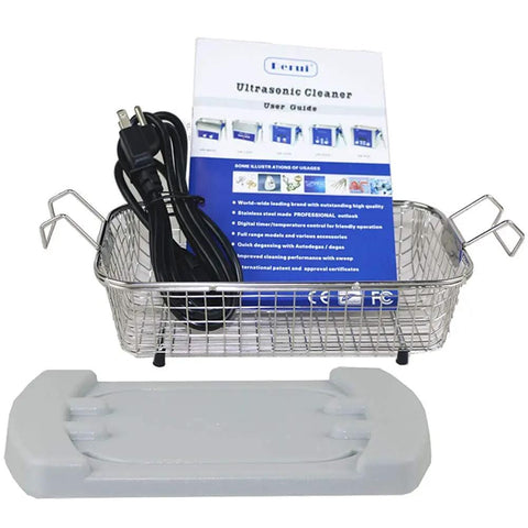Powerful 1.3L Ultrasonic Cleaner For Jewelry, Dentures And Small Parts accessories including basket and power cord