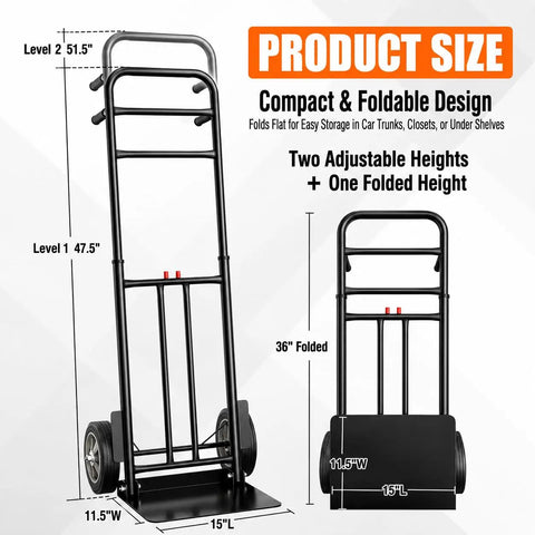 Heavy Duty Folding Hand Truck Dolly Cart With Eight Hundred Pound Capacity Straight Up Built Tough As Nails To Move Couches And Gear Without Breaking A Sweat