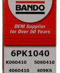 Heavy Duty 6PK1040 Serpentine Belt for High Horsepower Engines, OEM Quality, Ground Rubber Ribs, 40.9 Inch Length package
