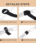 Detailed steps of using Reusable Cable Ties Organizer Set For Home Office And Tech Gear, Black Cable Straps, 6-Inch, 60 Pack