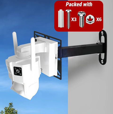 Go To Universal CCTV Camera Wall Mount Bracket For Dome PTZ And Ball Cameras mounted on wall with included screws and anchors