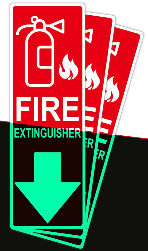 Legit Glow In The Dark Fire Extinguisher Sign Sticker With Directional Arrow Fo Sho Visible During Power Outages And Smoke For Quick Emergency Access