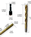 Heavy Duty Hanger Bolts Kit With Alloy Driver And HSS Twist Drill Included, 12 Pack Self Tapping Wood Fasteners dimensions