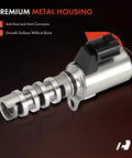 Close-up of a 2 Piece VVT Solenoid Kit For Infiniti And Nissan V6 Engines Replacement Solenoids To Boost Performance And Smooth Idling