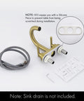 Brushed Gold Bathroom Faucet For Modern Vanities, 4-Inch Centerset Design with installation accessories, L4117LFF12-BZ