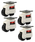 Heavy Duty GD-80F Leveling Casters With 500Kg Load Capacity, swivel leveling caster with black wheel and red adjuster
