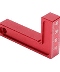 Dead True 90 Degree Positioning Square Aluminum Alloy Right Angle L Shaped Layout Tool Zero Play Gauge For Cabinet Carpentry And Tough Diy Builds Red from side view