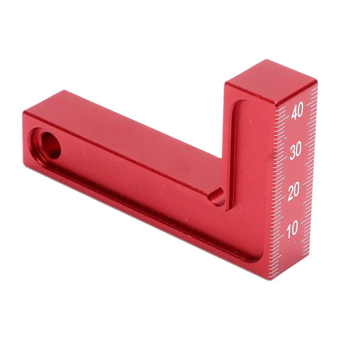 Dead True 90 Degree Positioning Square Aluminum Alloy Right Angle L Shaped Layout Tool Zero Play Gauge For Cabinet Carpentry And Tough Diy Builds Red from side view