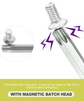 Heavy Duty Magnetic Security Star Bit Set And Top Drawer S2 Steel Screwdriver Bits For T6 To T40 Tamper Proof Torx Drivers With Quarter Inch Hex Shank Delivering No Sweat Impact Drill Fastening Power showing magnetic screw head and bit.