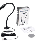USB Powered Magnetic Flexible LED Work Light with Gooseneck, 3W Inspection Spotlight, packaging and components displayed