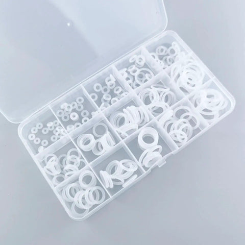900 Piece Silicone Fender Washers Set M6 To M20 Assortment Kit With Nine Sizes Round Flat Shim Washers For Screws And Bolts Handy Storage Box Ideal For Auto Repairs And DIY Projects For Gearheads in labeled plastic organizer