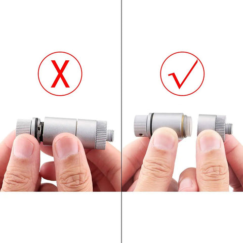 Proper and improper assembly of Illuminated Reticle Eyepiece 1.25 Inch With Red LED Crosshair 12.5mm Plossl Dual Line
