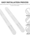 Under Cabinet Drawer Slides Set With Plastic Track Glides Tool-Free No Damage Install For Kitchen And Bathroom Storage