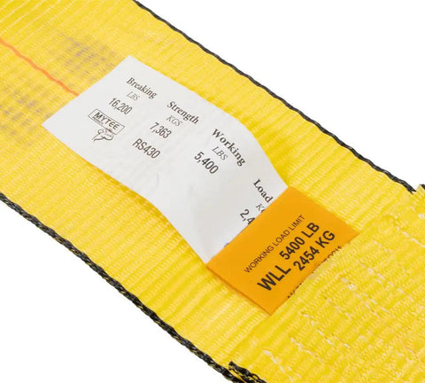 Label on Hella Tough Ratchet Tie Down Strap displaying breaking strength of 16200 lbs and working load limit.