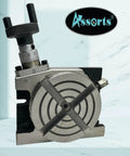 3 Inch Mini Rotary Table For Milling And Indexing Horizontal And Vertical Setup With 4 Slot Base Precision ART Series A Real Workhorse For Milling Drilling Model Engineering And Metalworking Projects shown with 4-slot base.