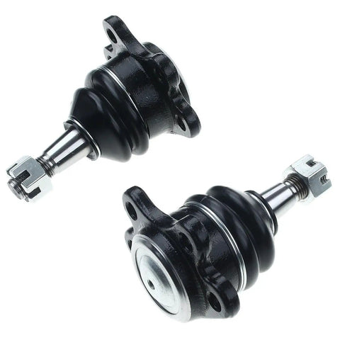 Two Piece Front Upper Suspension Ball Joint Set For 4x4 SUVs And Trucks Like Tahoe Blazer Astro Escalade Express 2500 1500 Suburban CK 2500 1500 Front Upper Ball Joints, black steel 2-piece set