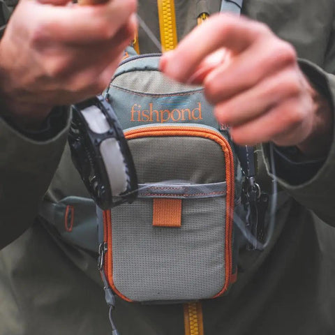 Canyon Creek Chest Pack 2L Lightweight 420D Nylon Gray 9 x 5 x 4.5 Inches Weighs 1 Pound Model CCCPK Ideal For Fly Fishing Hiking Travel Keeps Essentials Within Reach hanging on chest