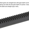 Close-up of gear teeth on Two Piece Heavy Duty 1Mod Steel Gear Rack 1000mm Long 10mm Wide 10mm Tall Straight Linear Spur Rack