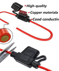 14 Gauge Inline Fuse Holder Kit 12V DC ATC and ATO Blade Fuse Holders With 60 Standard Car Fuses 14 AWG Waterproof Wiring Harness