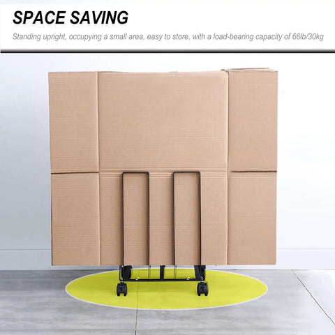 Carton Stand For Boxes With Swivel Wheels And Locking Casters On The Go Portable Cardboard Storage Cart upright with boxes