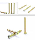 Flat Head Hex Socket Furniture Bolts M6 M8 In Color Zinc Steel Hexagon Cabinet Connector Fasteners, M6x60mm Pack Of 5, Carbon Steel Hardware