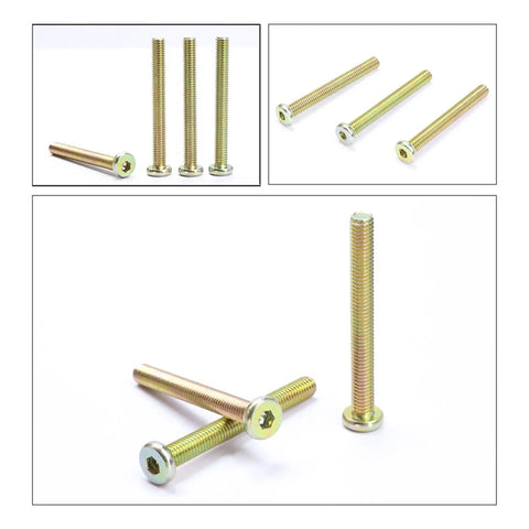 Flat Head Hex Socket Furniture Bolts M6 M8 In Color Zinc Steel Hexagon Cabinet Connector Fasteners, M6x60mm Pack Of 5, Carbon Steel Hardware