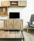 Living room with 24 Inch Square Glass Table Top 1/4 Inch Thick Tempered Replacement Glass, flat polished edge, furniture setup.