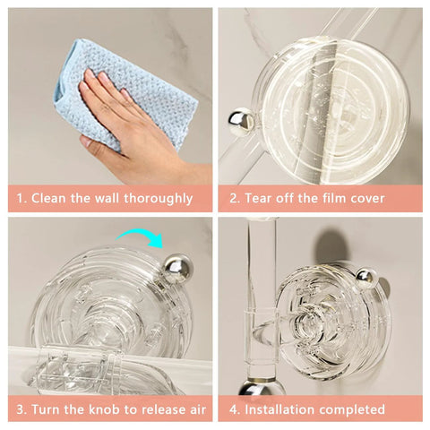 Step-by-step installation guide for Two Pack Suction Cup Door Handles No Drilling Waterproof Knobs