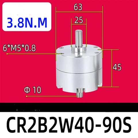 Heavy Duty Blade Type Rotary Actuator With A Rock Solid Single Vane Double Shaft Setup For Straight Up Reliable Pneumatic Rotation On Any Demanding Shop Floor, shown with dimensions.