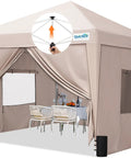 Privacy 10x10 Pop Up Canopy Tent With Sidewalls And Roll Up Ventilated Windows No Fuss One Person Setup Outdoor Commercial Gazebo Shelter Enclosed Waterproof Bonus Four Sandbags